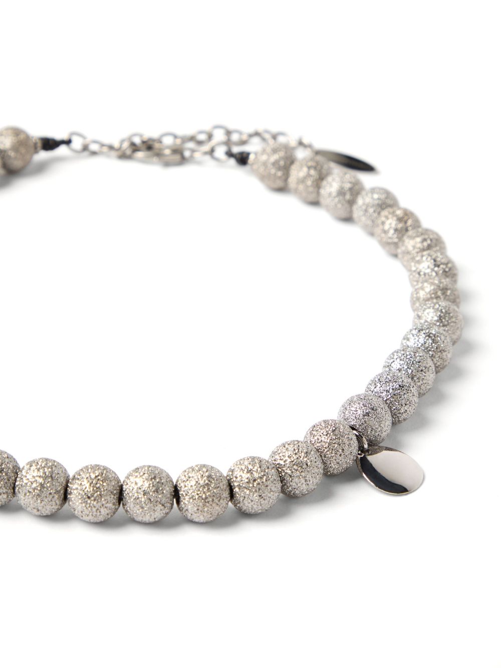 Brunello Cucinelli 925 Sterling Silver Shimmer Bead Necklace