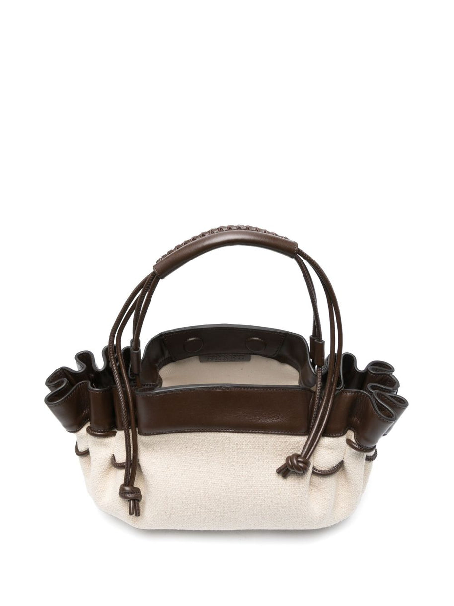 HEREU Canvas Shoulder Bag In Brown