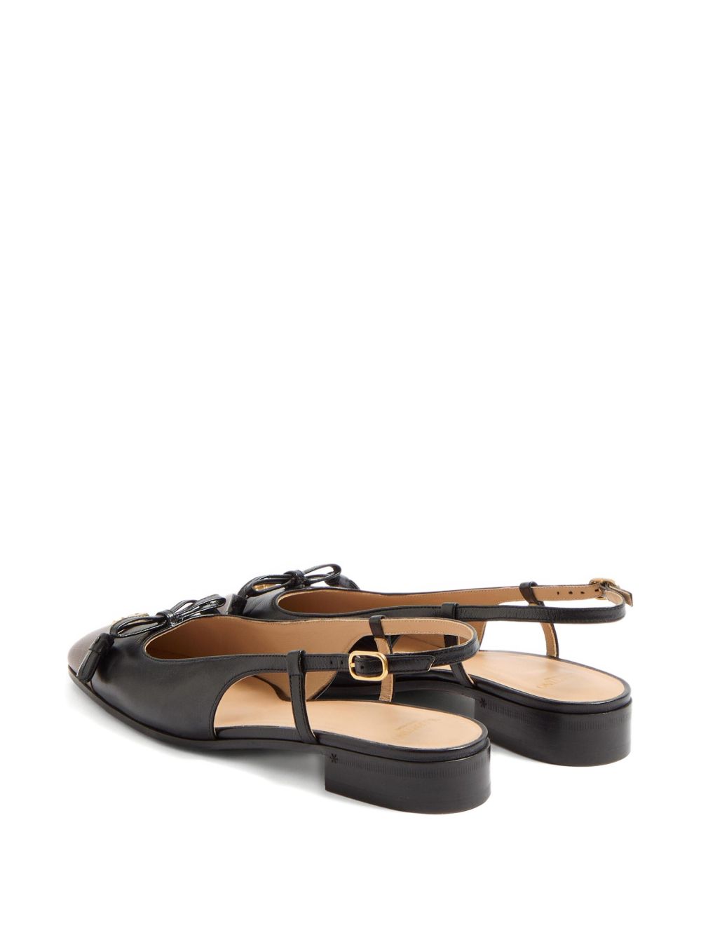 Valentino Garavani Vale Du Roi Leather Slingback Ballet Flats - Black