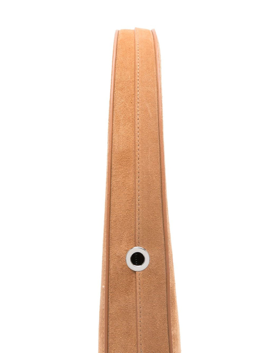 Coperni Swipe Suede Crossbody Bag In Brown