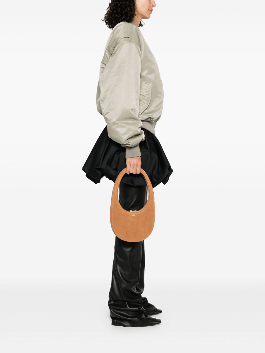 Coperni Swipe Suede Crossbody Bag In Brown