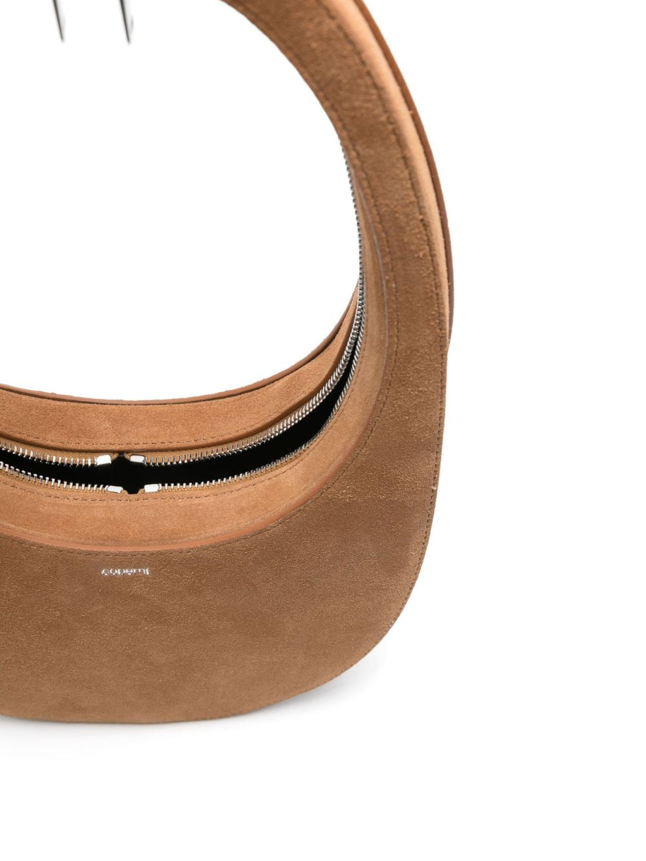 Coperni Swipe Suede Crossbody Bag In Brown
