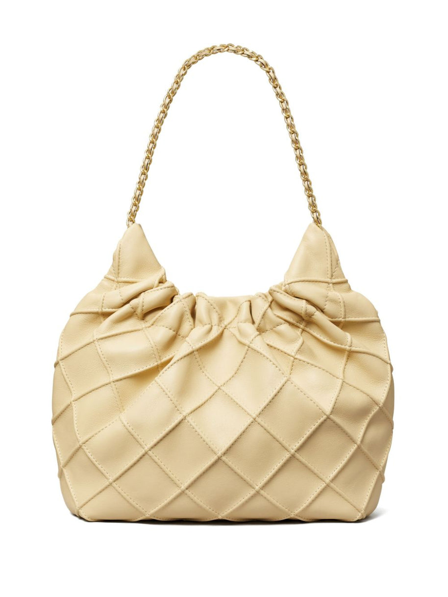 Tory Burch Fleming Mini Leather Hobo Bag - Powder