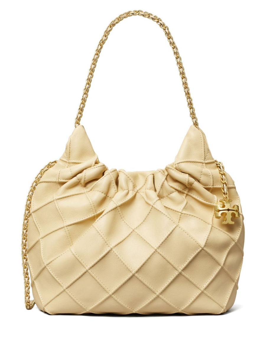 Tory Burch Fleming Mini Leather Hobo Bag - Powder