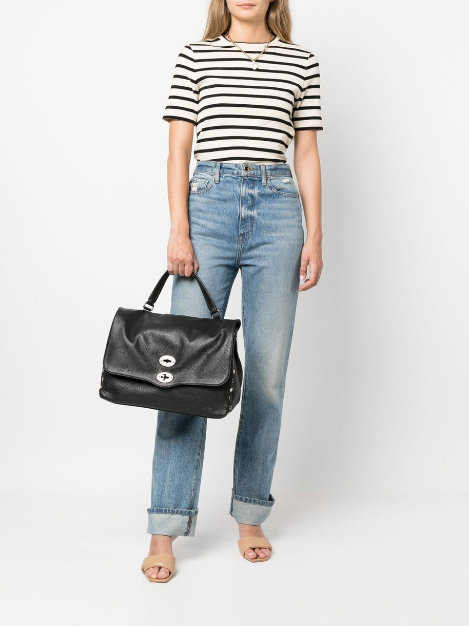 Zanellato Postina Daily Medium Leather Handbag - Black