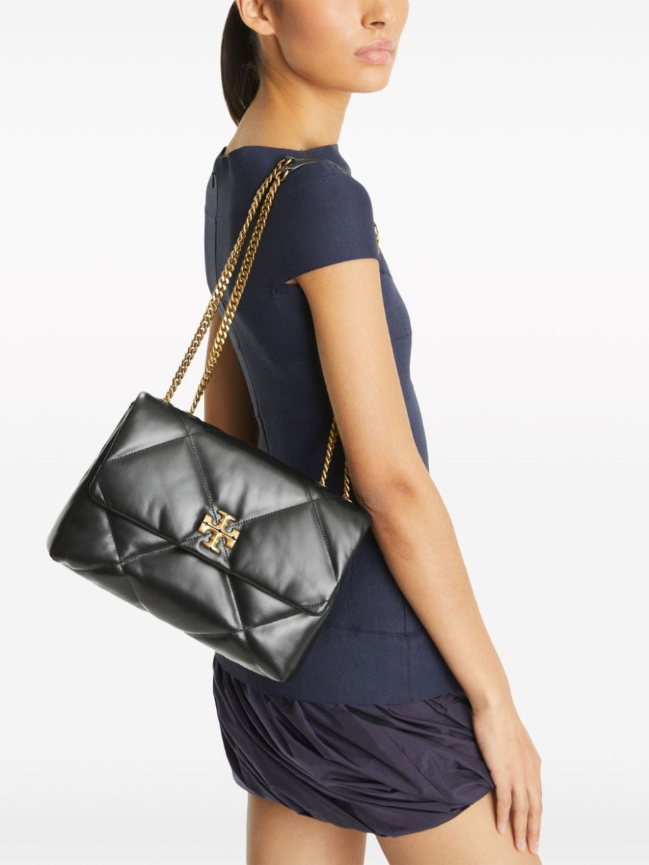 Tory Burch Kira Diamond Leather Shoulder Bag - Black