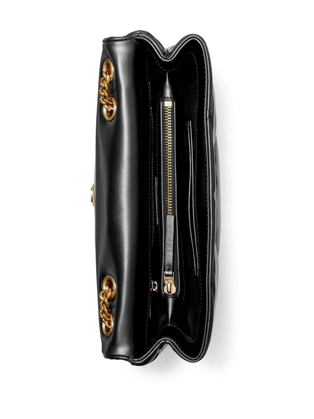 Tory Burch Kira Diamond Leather Shoulder Bag - Black