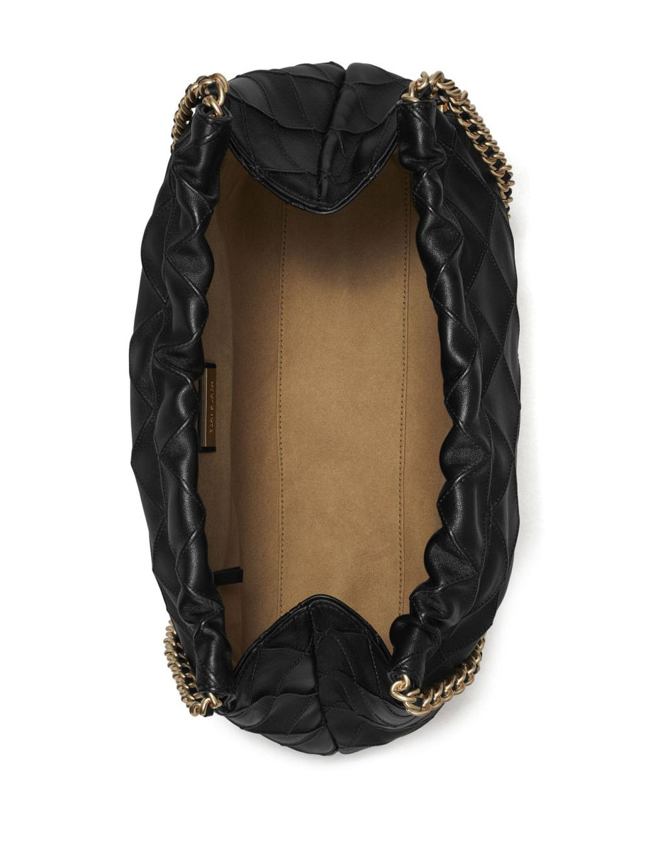 Tory Burch Fleming Leather Hobo Bag - Black