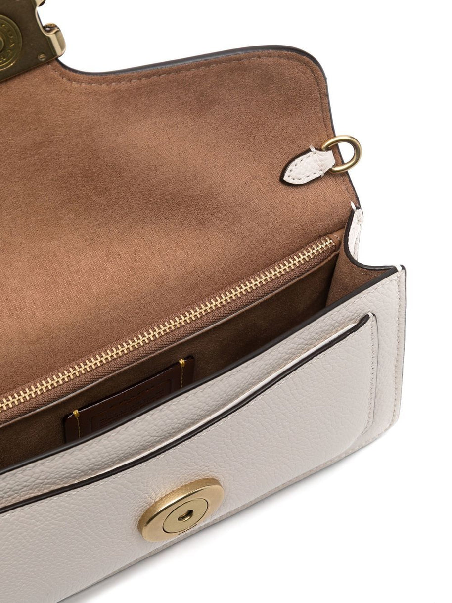 Coach Tabby Chain Leather Clutch - White
