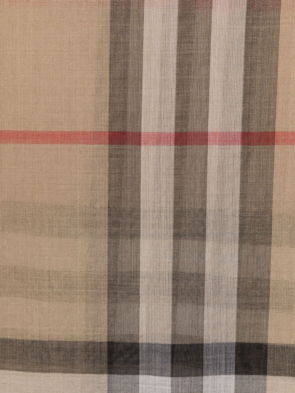 Burberry Giant Check Wool And Silk Scarf - Beige