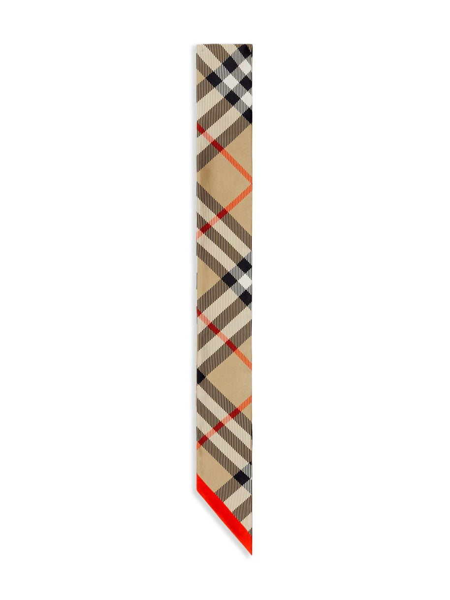 Burberry Check Silk Scarf - Beige