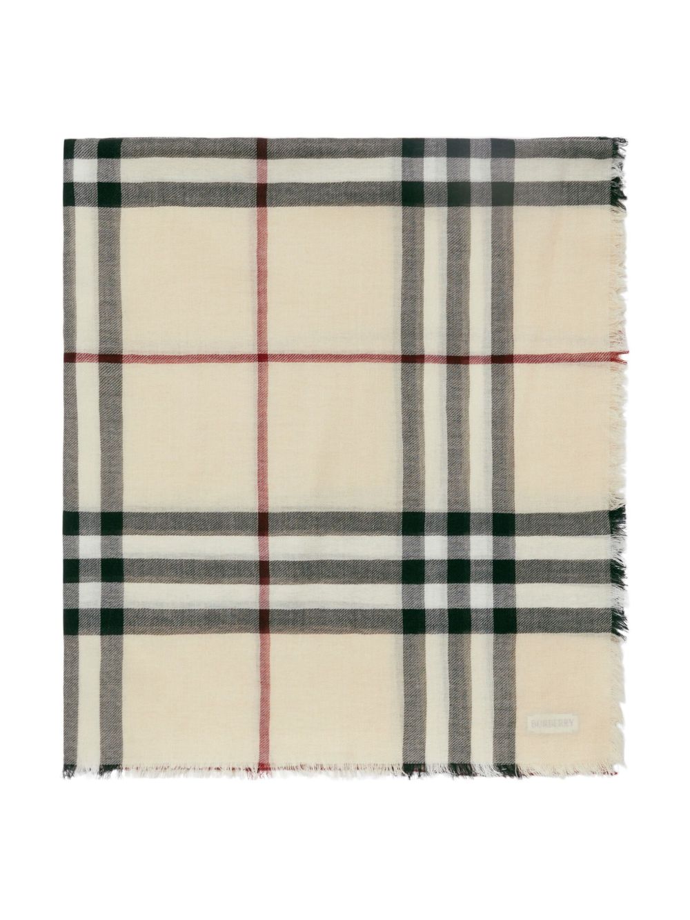 Burberry Giant Check Wool Scarf - Cream