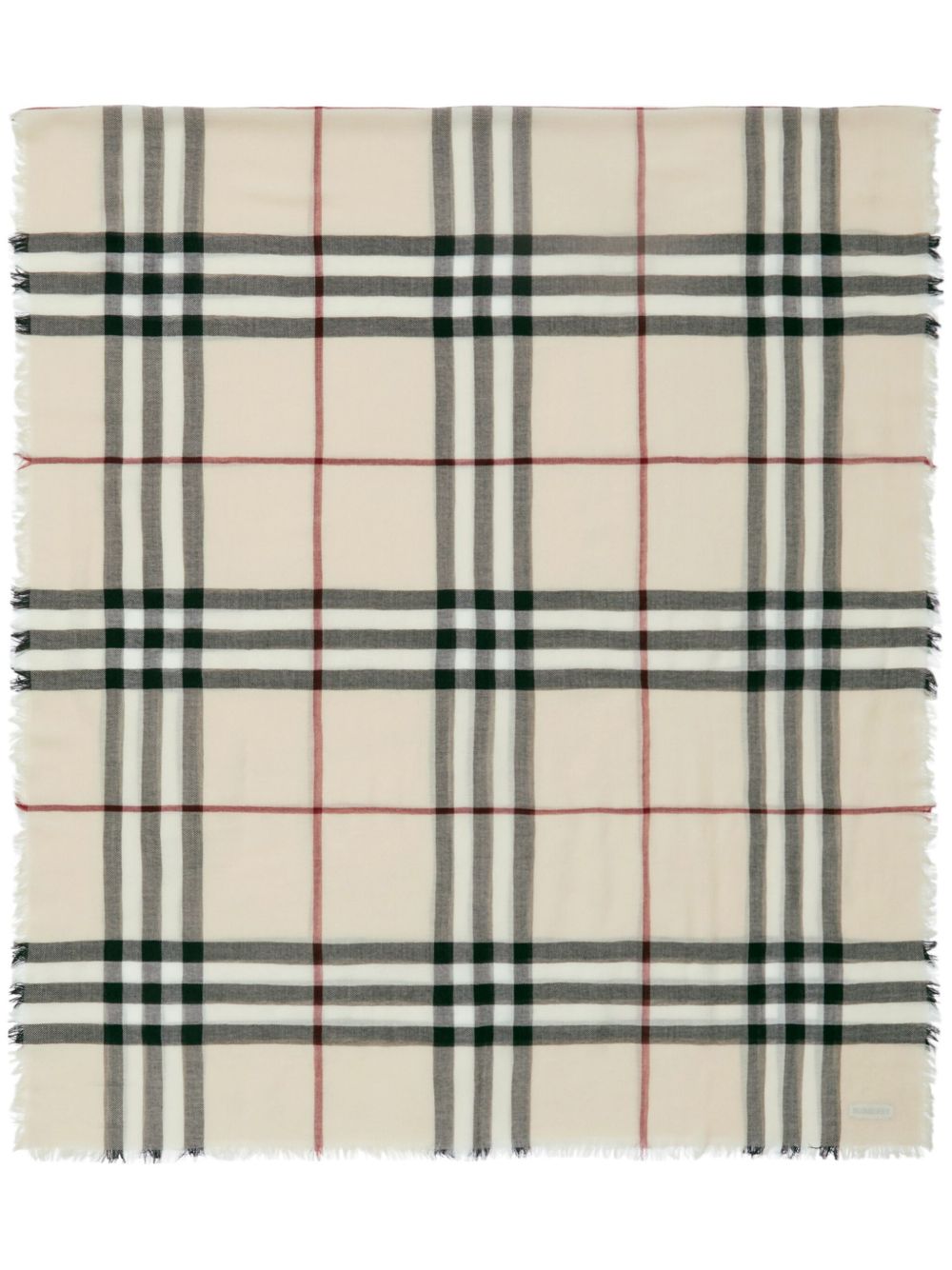 Burberry Giant Check Wool Scarf - Cream