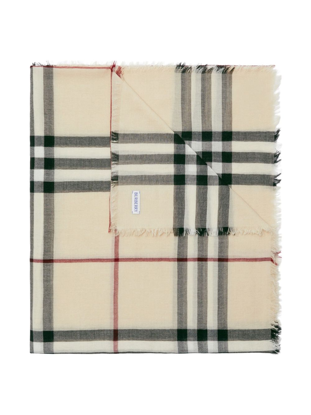 Burberry Giant Check Wool Scarf - Cream