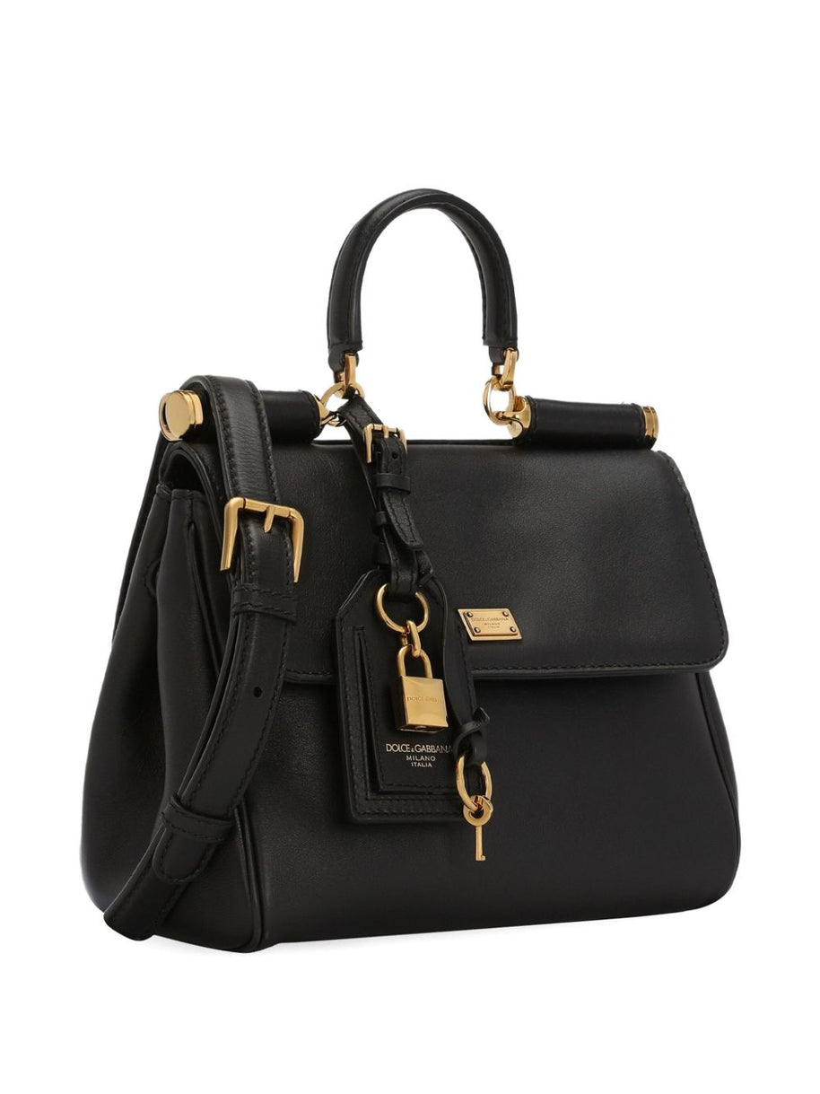Dolce & Gabbana Sicily Soft Leather Handbag - Black