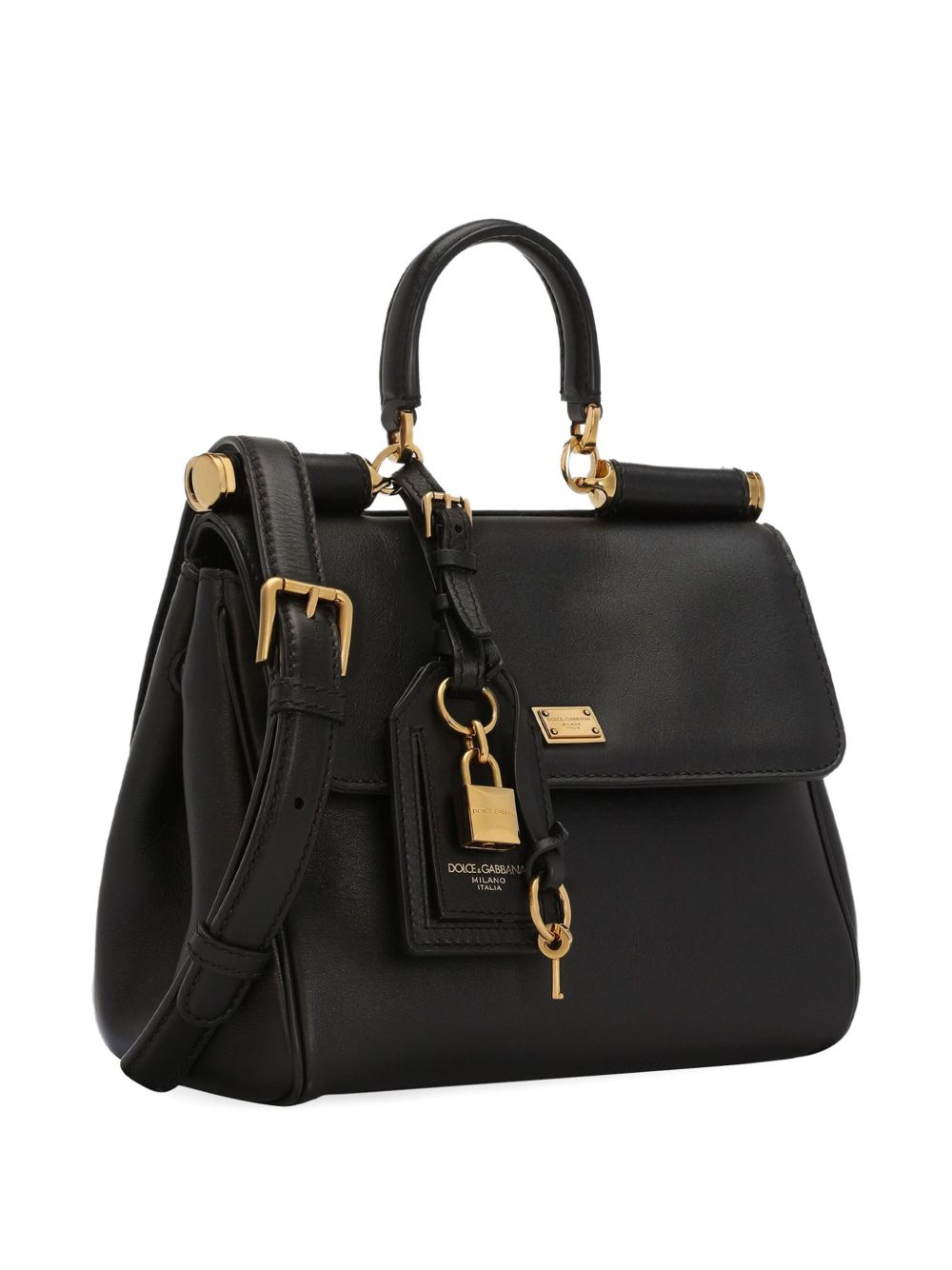 Dolce & Gabbana Sicily Soft Leather Handbag - Black