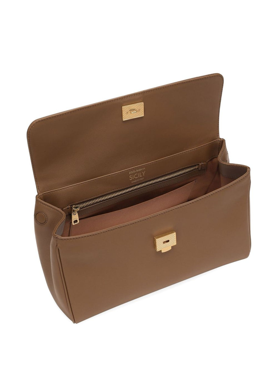 Dolce & Gabbana Sicily Soft Leather Handbag - Brown
