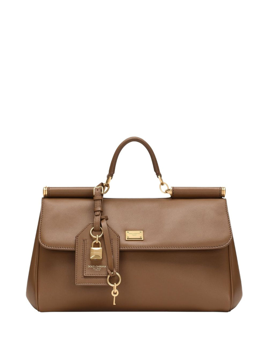 Dolce & Gabbana Sicily Soft Leather Handbag - Brown