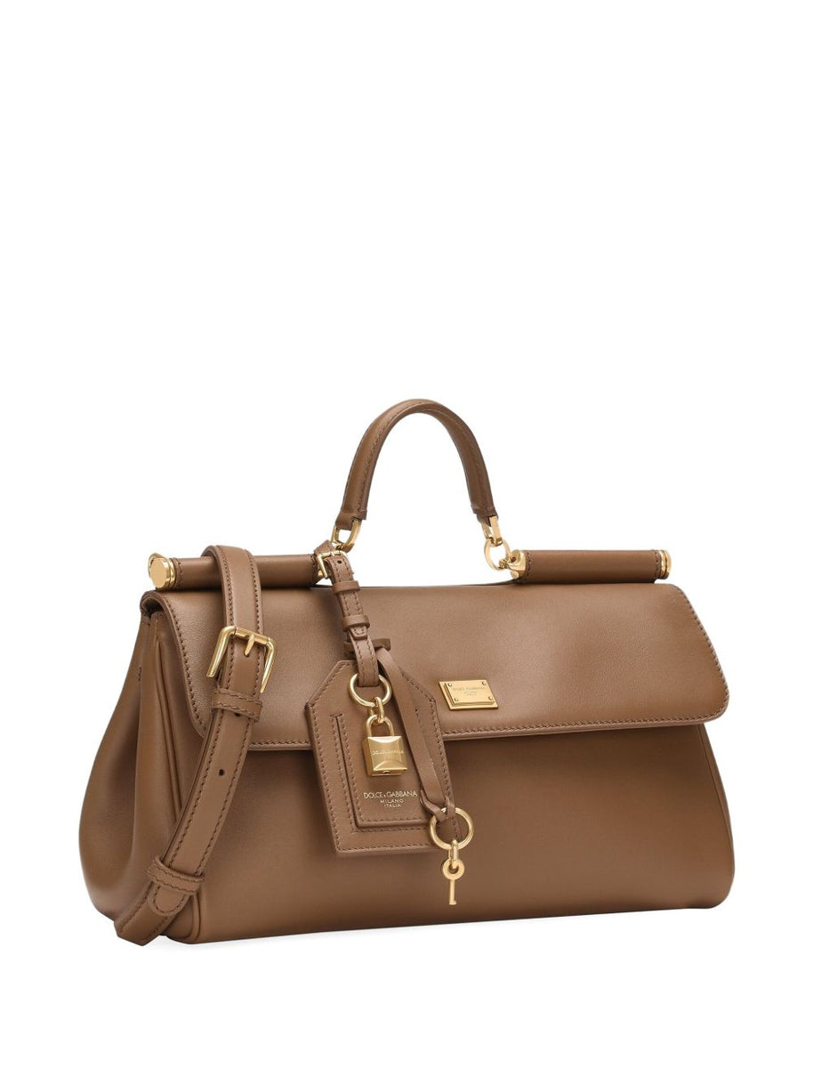 Dolce & Gabbana Sicily Soft Leather Handbag - Brown