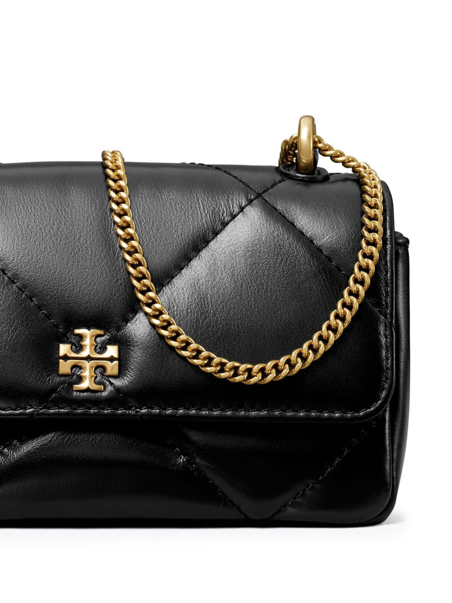 Tory Burch Kira Diamond Mini Leather Shoulder Bag - Black