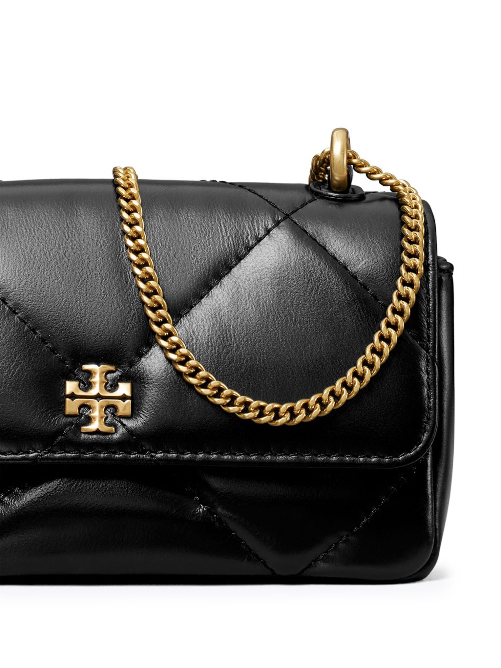 Tory Burch Kira Diamond Mini Leather Shoulder Bag - Black