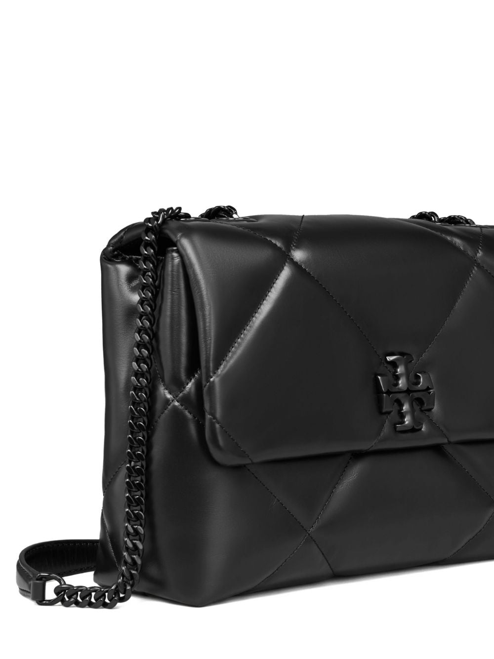 Tory Burch Kira Diamond Leather Shoulder Bag - Black