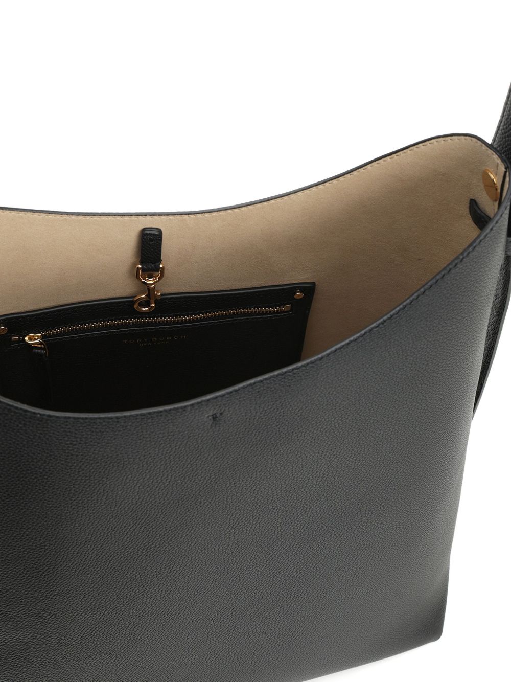 Tory Burch Romy Leather Hobo Bag - Black