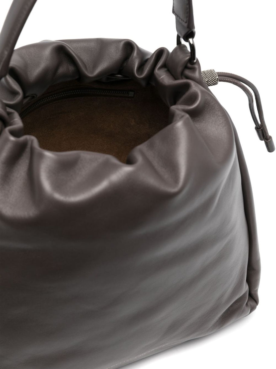 Brunello Cucinelli Bucket Mellow Leather Handbag - Brown