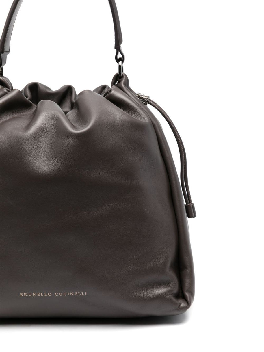 Brunello Cucinelli Bucket Mellow Leather Handbag - Brown