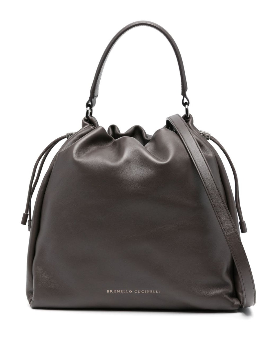 Brunello Cucinelli Bucket Mellow Leather Handbag - Brown