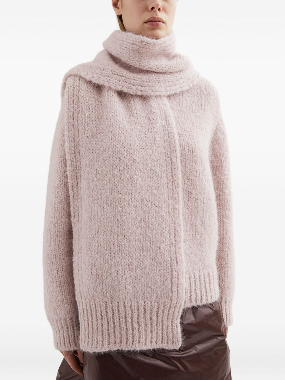JIL SANDER PLUS Logo Wool Scarf - Pink