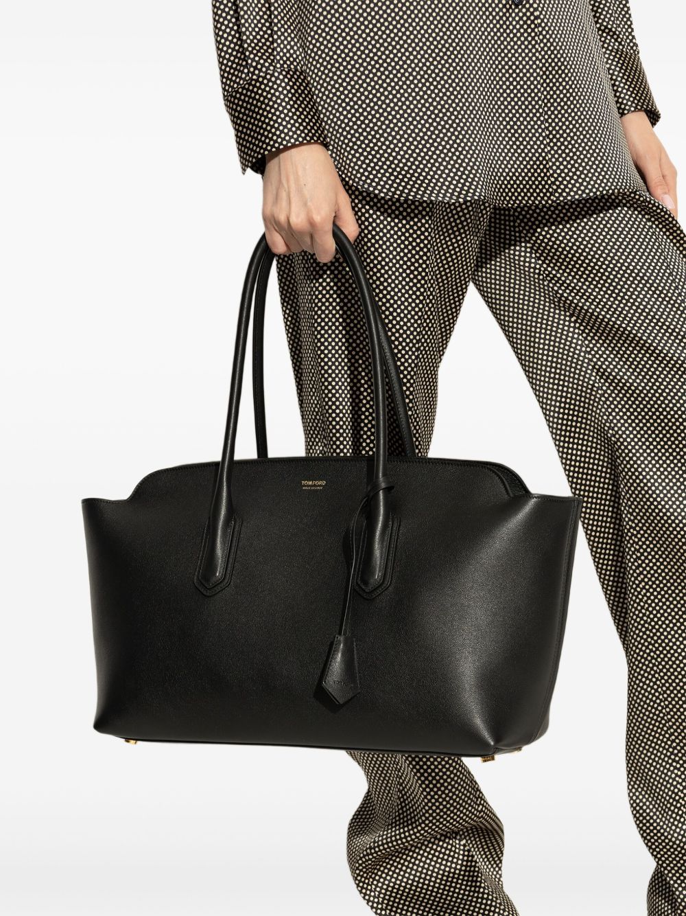 Tom Ford Large Leather Shopping Bag - Black