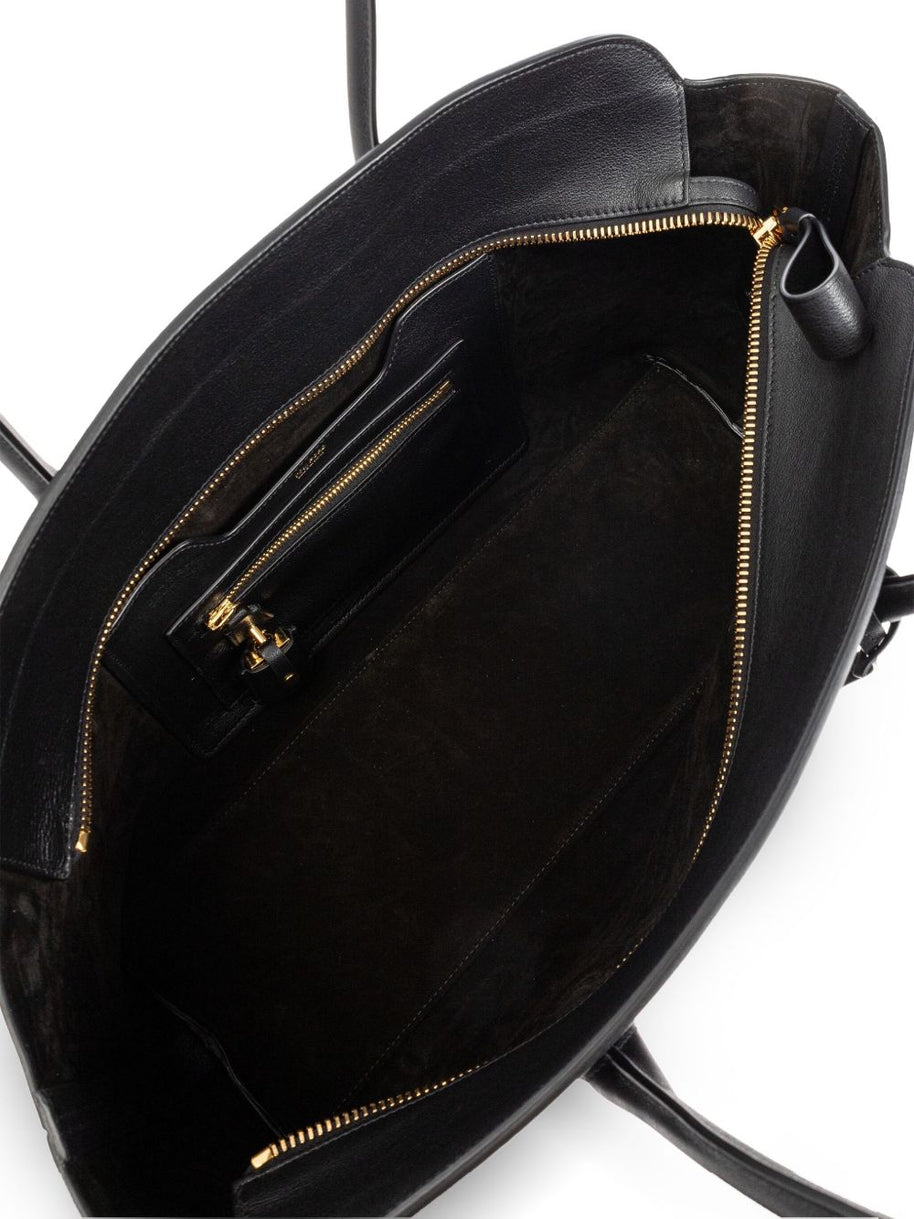 Tom Ford Large Leather Shopping Bag - Black