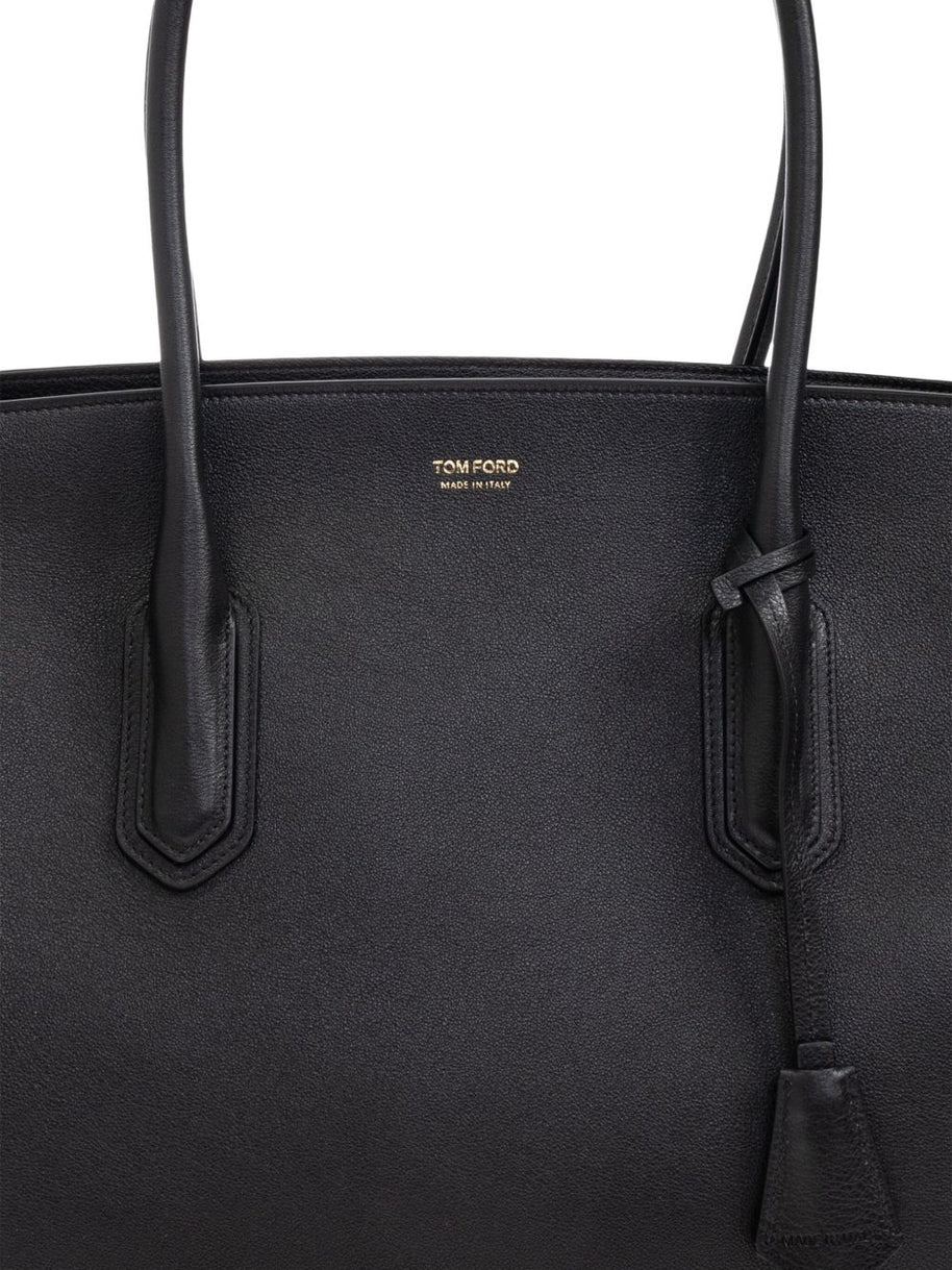 Tom Ford Large Leather Shopping Bag - Black