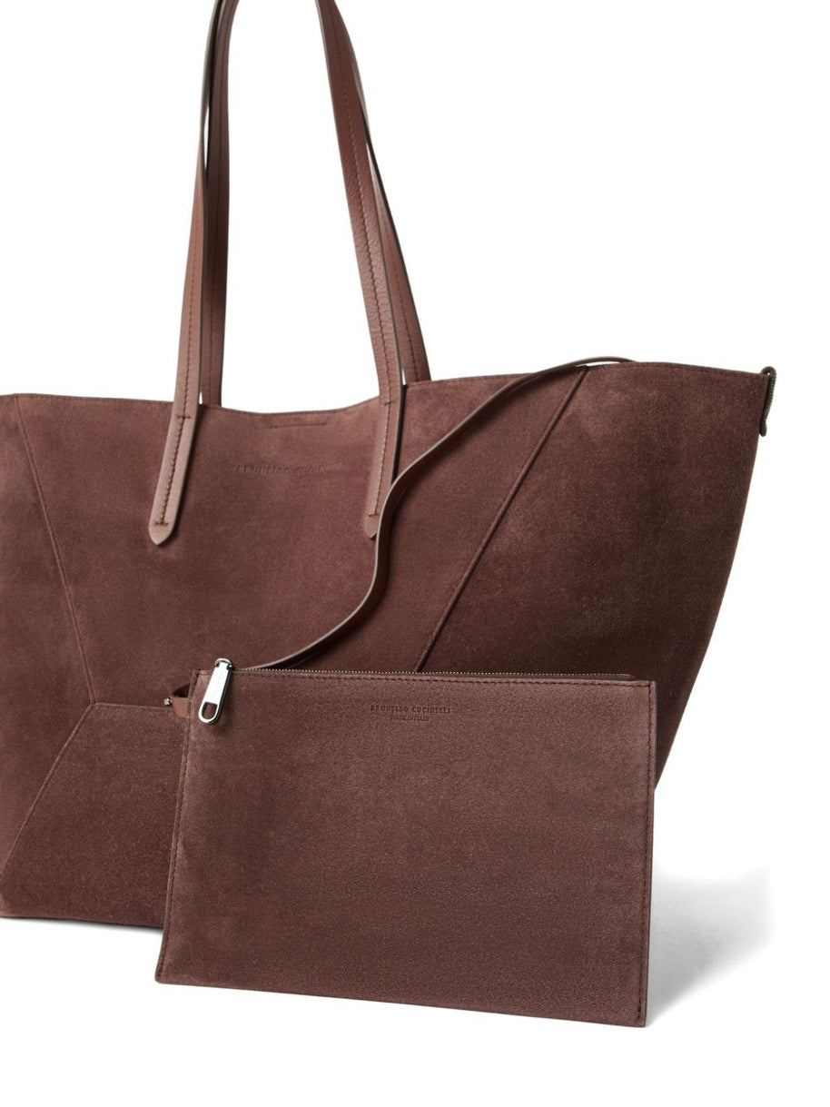 Brunello Cucinelli BC Duo Bag In Suede With Monili