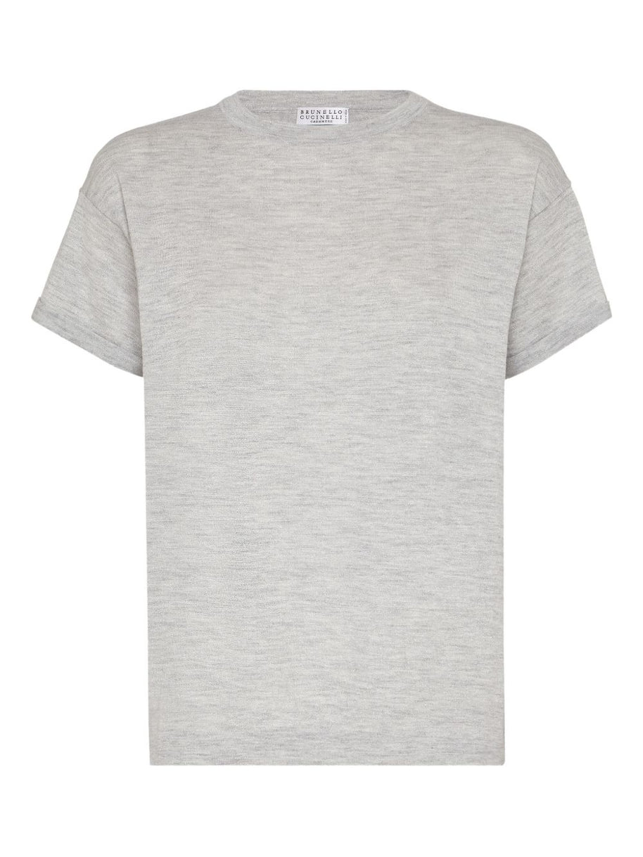 Brunello Cucinelli Cashmere And Silk T-shirt - Light Grey