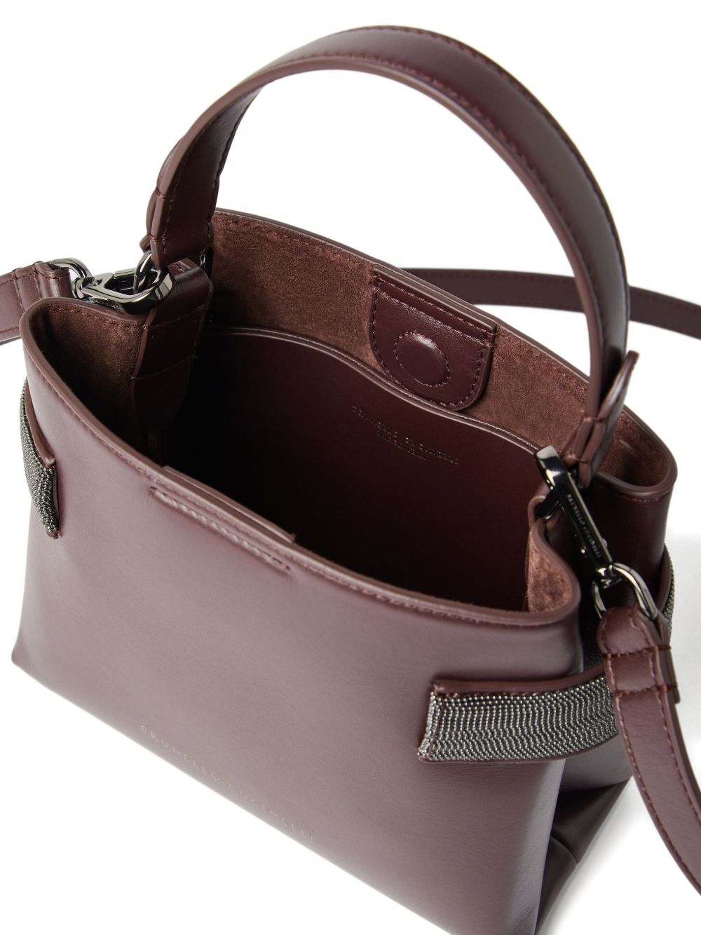 Brunello Cucinelli Essence Small Leather Handbag - Bordeaux