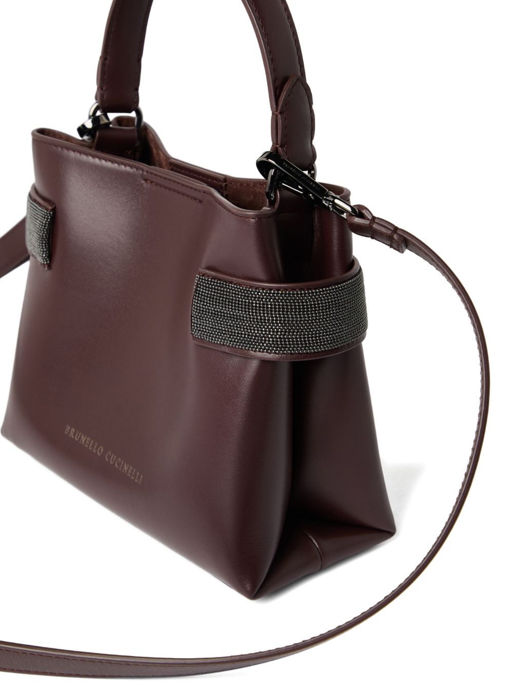 Brunello Cucinelli Essence Small Leather Handbag - Bordeaux