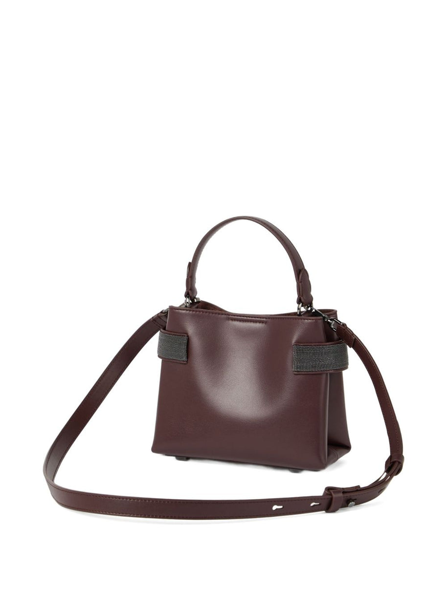 Brunello Cucinelli Essence Small Leather Handbag - Bordeaux