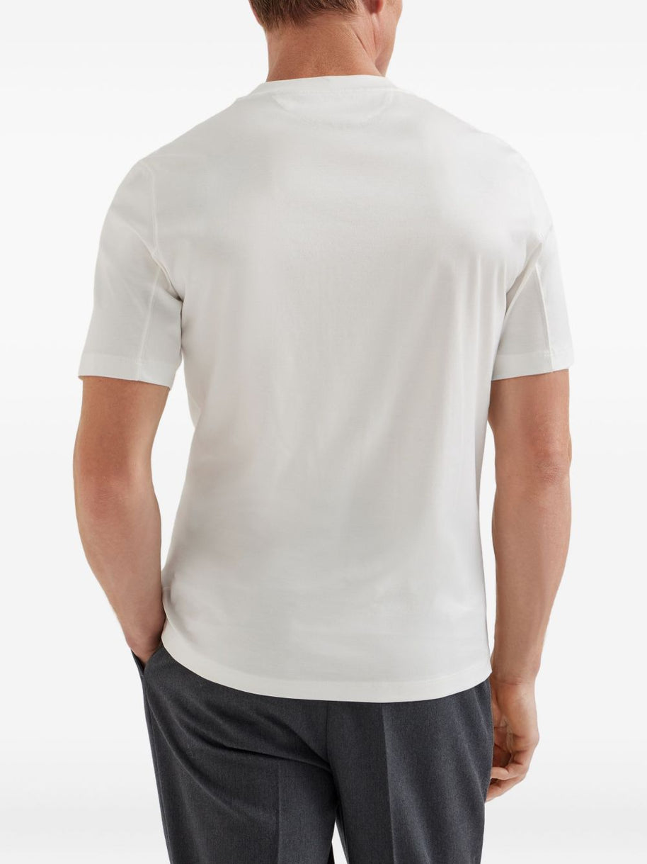 Brunello Cucinelli Logo Cotton T-shirt - White