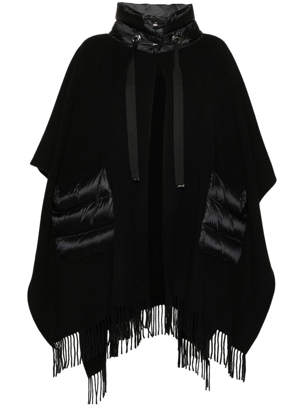 Herno Wool-cashmere Blend Cape Jacket - Black – Blush Lux