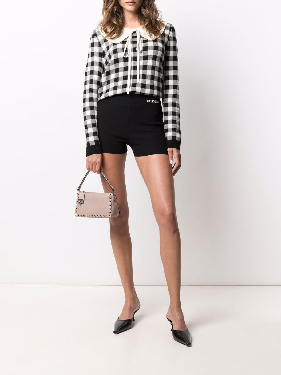 Valentino Garavani Rockstud Small Leather Shoulder Bag - Powder