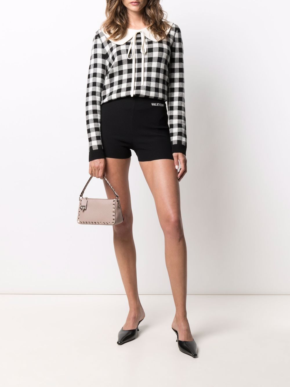 Valentino Garavani Rockstud Small Leather Shoulder Bag - Powder