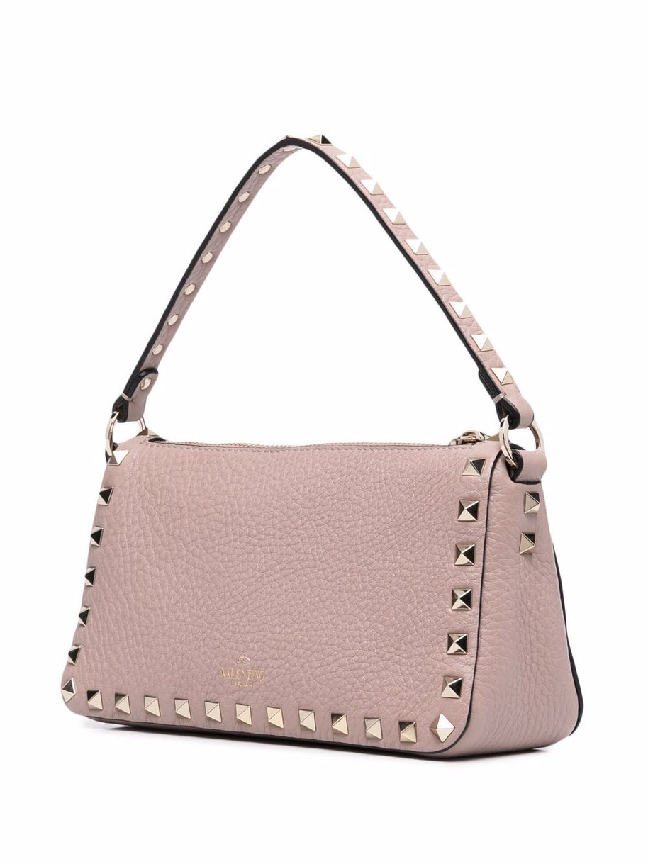 Valentino Garavani Rockstud Small Leather Shoulder Bag - Powder