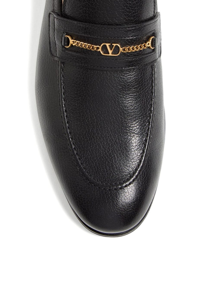 Valentino Garavani Leather Loafers - Black