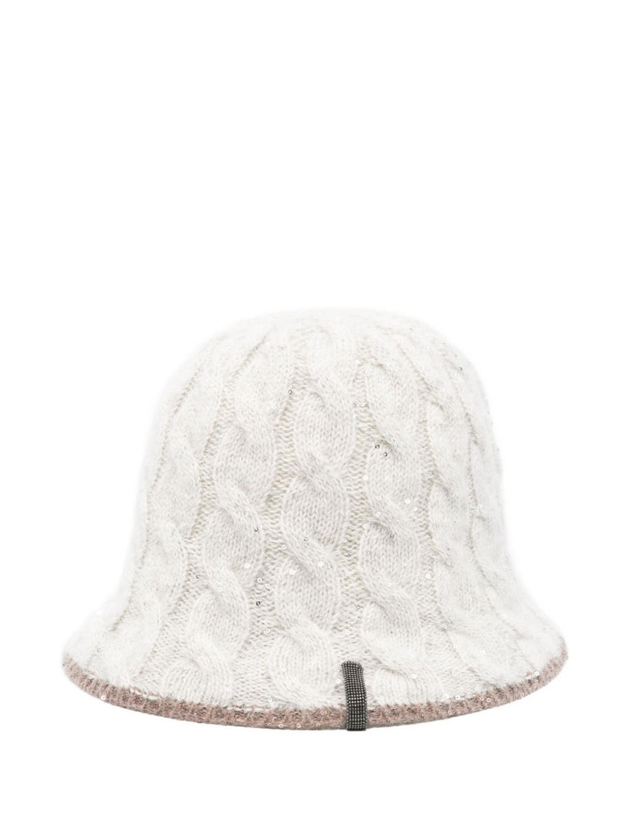 Brunello Cucinelli Wool Cloche Hat - White