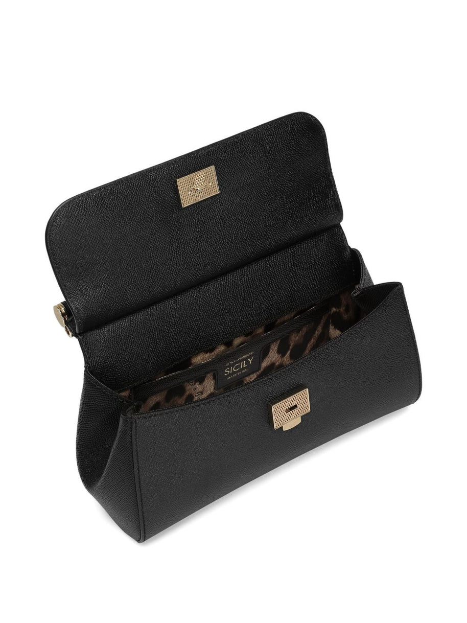 Dolce & Gabbana Sicily Leather Handbag - Black