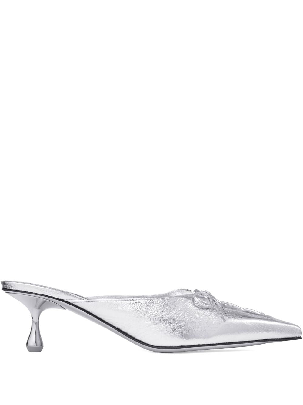 Jimmy Choo Scarlett 50 Leather Mules - Silver