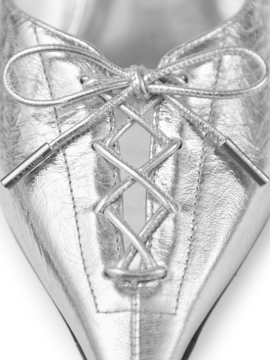 Jimmy Choo Scarlett 50 Leather Mules - Silver