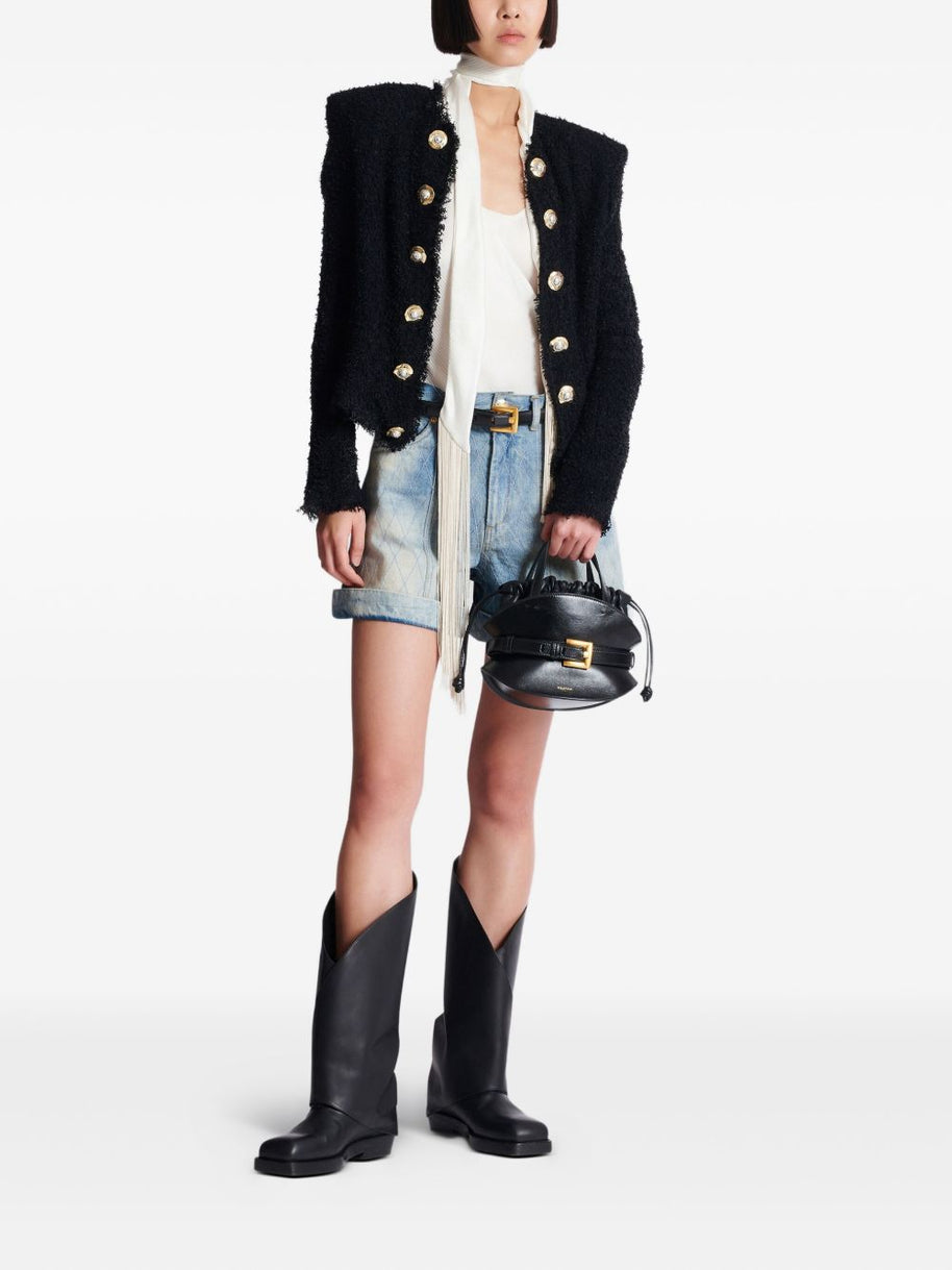 Balmain Tweed Short Jacke - Black